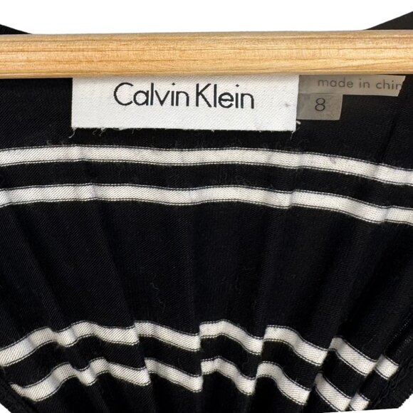 Calvin Klein Racer Back Striped Maxi Dress Size 8 - Picture 5 of 5